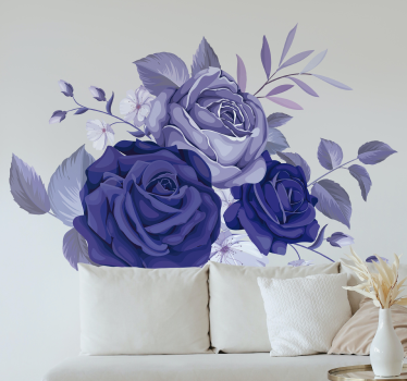 Purple bouquet flower wall decor - TenStickers