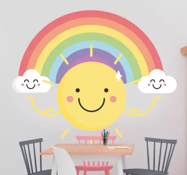 Rainbow and sun wall stikcer - TenStickers