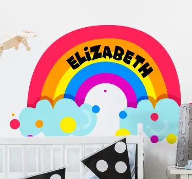 Rainbow custom name wall stickers for kid - TenStickers