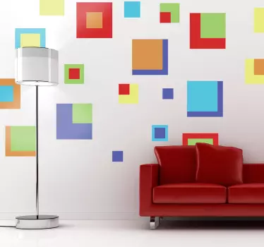 Rainbow Geometric Square Sticker - TenStickers