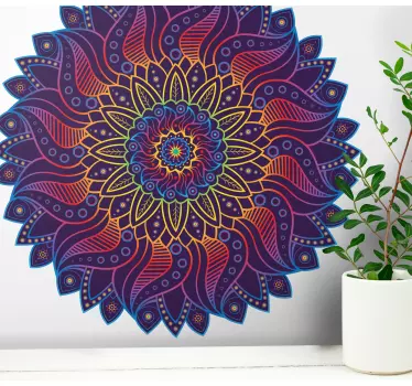 Rainbow mandala wallpaper sticker - TenStickers