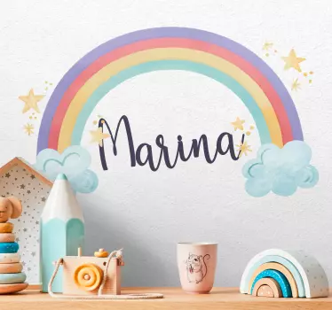 Rainbow with Custom Name wall stickers for kid - TenStickers