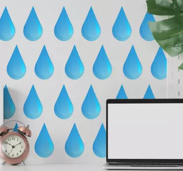 Raindrop pattern wallpaper decal - TenStickers