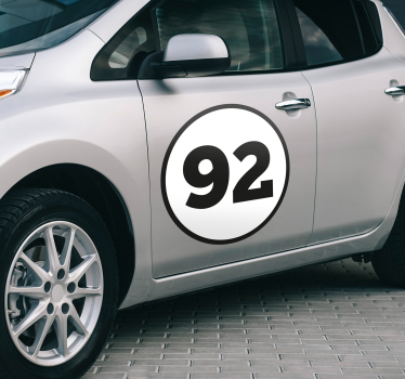 Rally number car sticker - TenStickers