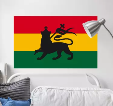 Rasta and lion flag decal - TenStickers