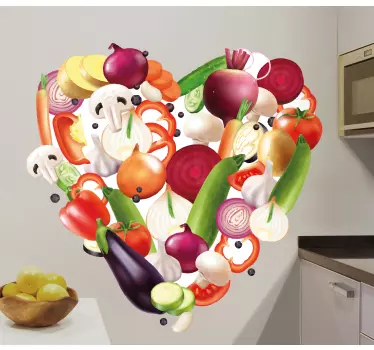 Realistic composition of vegetable heart  Stickers food - TenStickers