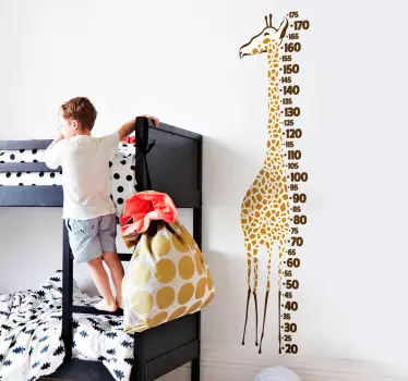 Realistic giraffe gauge  height chart wall sticker - TenStickers