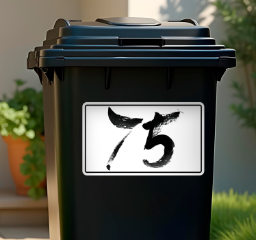 Recycling decal for bin bold number 75 - TenStickers