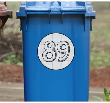 Recycling decal for bin custom number label - TenStickers