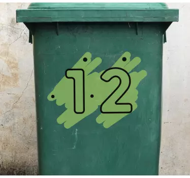 Recycling decal for bin customizable bin number - TenStickers