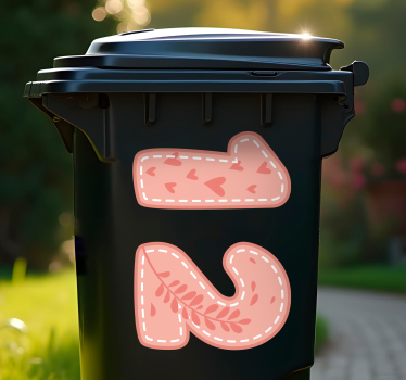 Recycling decal for bin decorative text elements - TenStickers