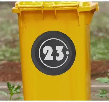 Recycling decal for bin personalized numeric tag - TenStickers