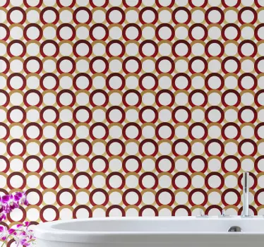 Red and gold lines circles vinyl print wall decal - TenStickers