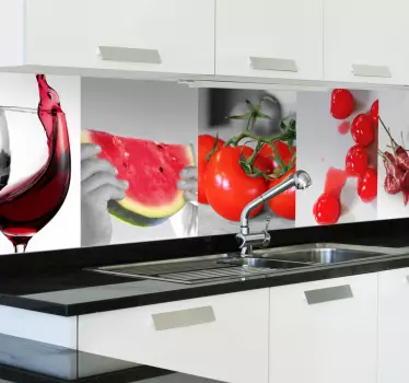 Kitchen wall sticker red food - TenStickers