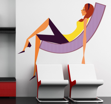 People sticker relaxing female figure - TenStickers