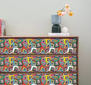 Retro Abstract Wall Sticker - TenStickers