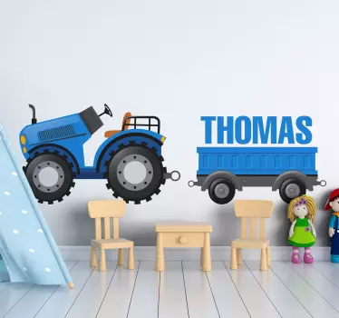 Retro personalised tractor  toy decal - TenStickers