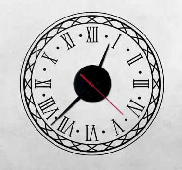 Retro style with roman numerals clock sticker - TenStickers
