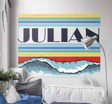 Retro waves Custom Sticker - TenStickers