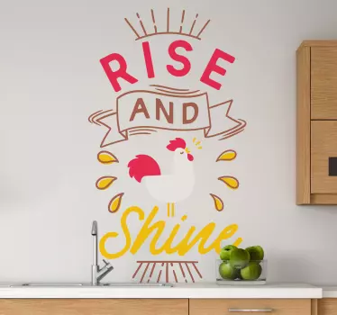 Rise and Shine Rooster bird sticker - TenStickers