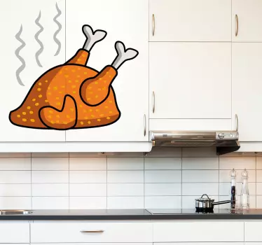 Kitchen wall sticker roast chicken - TenStickers