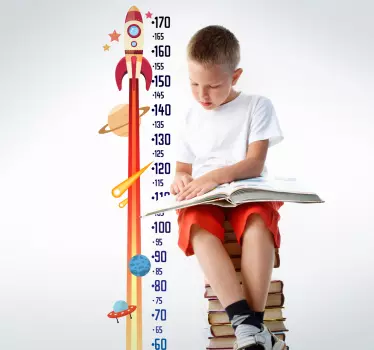 Rocket meter height chart sticker - TenStickers