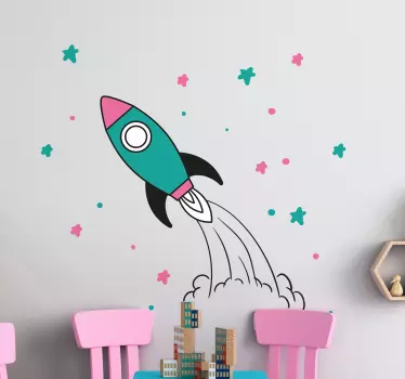 Rocket space sticker - TenStickers