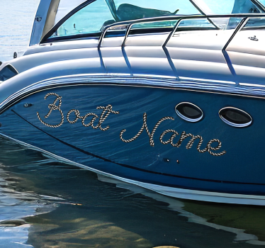 Rope boat name nautical sticker - TenStickers