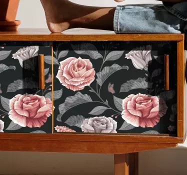 Roses pattern laptop skin decal - TenStickers