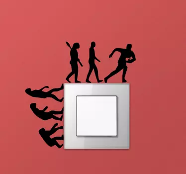Rugby evolution light switch sticker - TenStickers