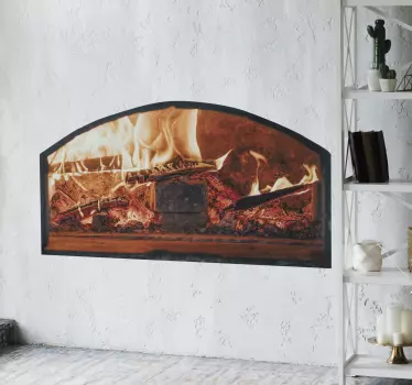 Rustic Brick Fireplace object wall decal - TenStickers