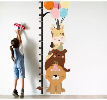 Safari animals with air balloons wild animal sticker - TenStickers