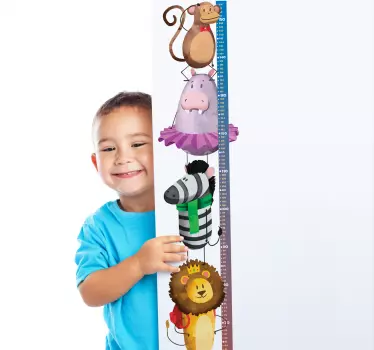 Safari infant meter height chart decal - TenStickers