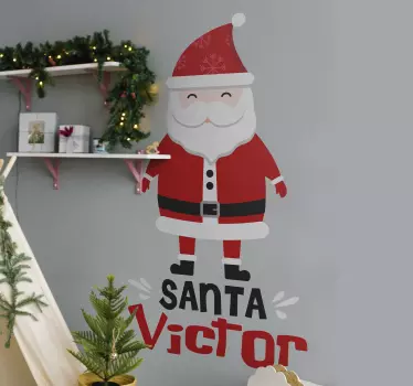 Santa Claus and HoHoHo christmas wall decal - TenStickers