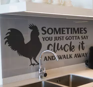 Say Cluck it Rooster bird sticker - TenStickers