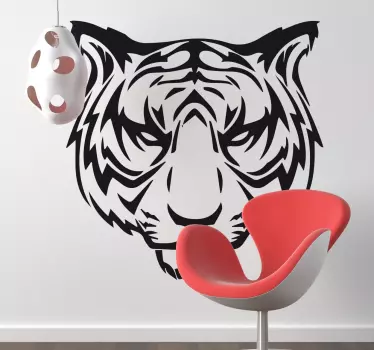 Scowling Tiger Sticker - TenStickers