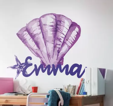Sea Shell Custom Art nature wall sticker - TenStickers