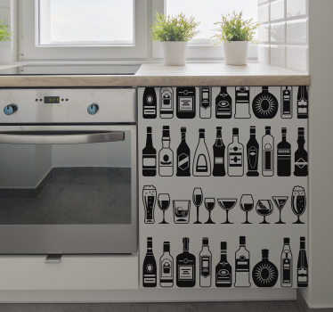 Set of bottles furniture decal - TenStickers