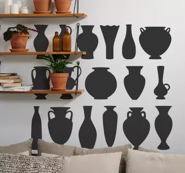 Set of Greek vases object wall sticker - TenStickers