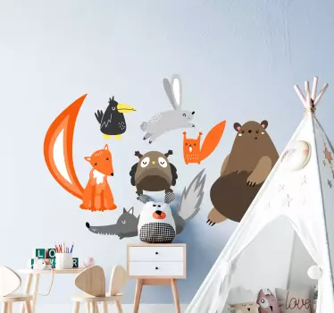 Set of nordic animals  baby wall sticker - TenStickers