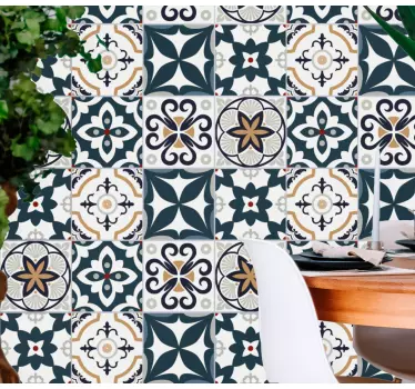 Set of Portuguese tiles dining room sticker - TenStickers