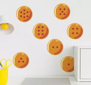Seven magic balls cartoon wall decal - TenStickers