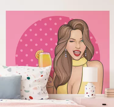 Sexy pop girl  retro wall stickers - TenStickers