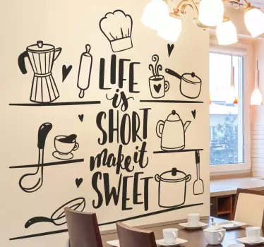 Shelf of love cutlery decal - TenStickers