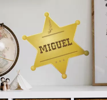 Sheriff badge with name wall decal - TenStickers