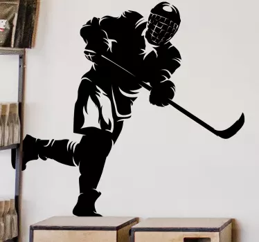 Shooting ice hockey wall decal - TenStickers