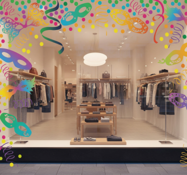 Shop window sticker colorful confetti frame - TenStickers
