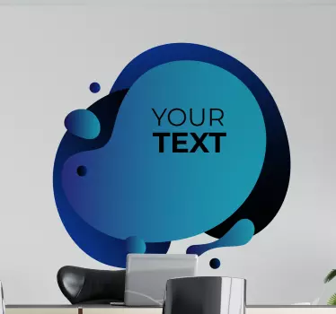Shop window sticker custom blue shape - TenStickers