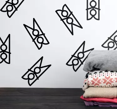 Shop window sticker minimalist laundry clip - TenStickers