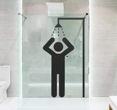 Decorative people icons shower sticker - TenStickers